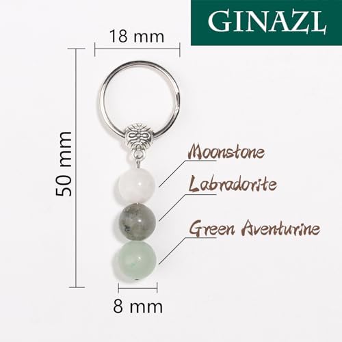 GINAZL Natural Crystals Keychain Gift for New Beginnings, New