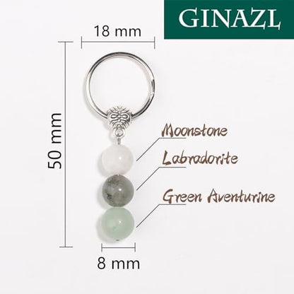 GINAZL Natural Crystals Keychain Gift for New Beginnings, New