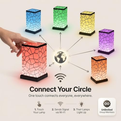 Friendship Lamp Long Distance WiFi Touch Light with Instant Sync, Easy