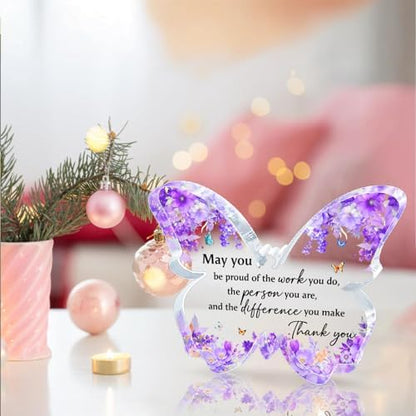Appreciation Gifts for Women Thank You Plaque Butterfly Gifts for