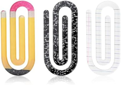 Teacher Appreciation Paper Clips - Jumbo Acrylic Pencil & Notebook