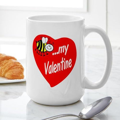 CafePress Bee My Valentine Mugs 15 oz (444 ml) Ceramic Coffee Mug