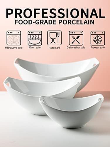 Gomakren White Serving Bowls for Entertaining, Porcelain Bowl with