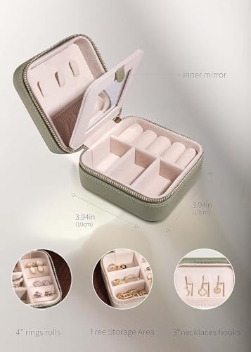 S.Leaf Initial Travel Jewelry Case - Portable Jewelry Box for Women