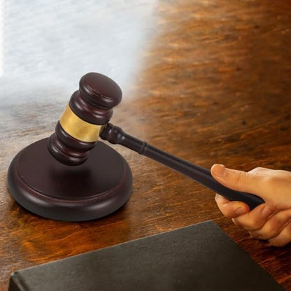 Lurrose Wood Judge Gavel and Sound Block Set, Solid Wood Auction