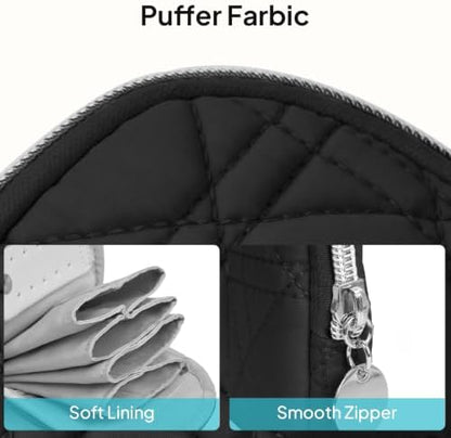 TOPEAST Quilted Travel Jewelry Case for Women, Puffer Jewelry