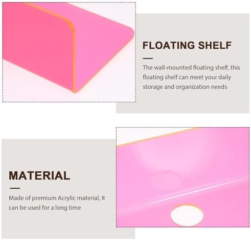 VILLCASE 2pcs Acrylic Wall Mounted Floating Shelf Keys and Small