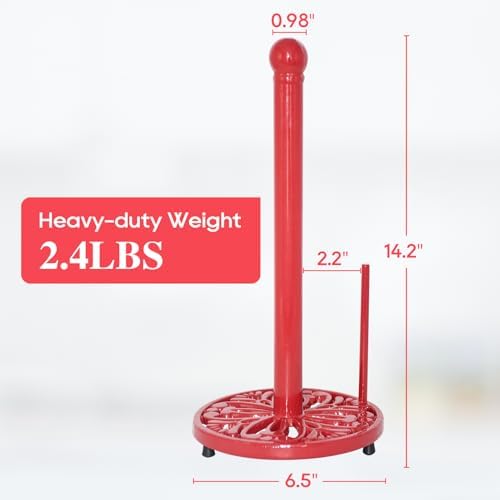JOGREFUL Cast Iron Paper Towel Holder, Large Countertop Stand