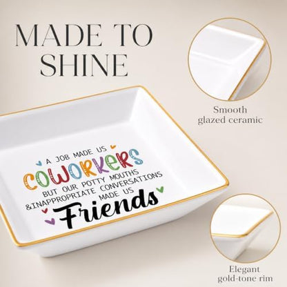 Going Away Gift for Female Coworker, Funny Jewelry Dish, 4 Inch