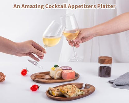 Wine Appetizer Plates, Acacia Mini Cheese Charcuterie Boards