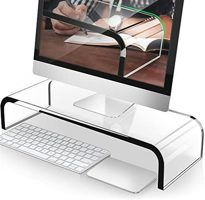 AboveTEK Acrylic Monitor Stand, Premium Large Monitor Riser 20 inch