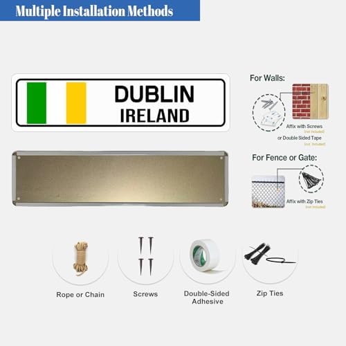 Dublin Ireland Sign Metal Signs Street Sign Wall Decor 16X4 Inch