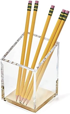 OfficeGoods Acrylic Pen and Pencil Holder, Gold