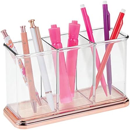 mDesign Plastic Organizer Cup Holder, Divided Storage Organizer for