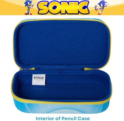 Sonic the Hedgehog Pencil Case Set, Gel Pens & Stickers, School