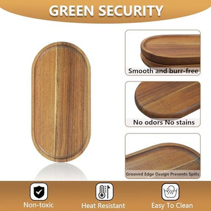 1 pcs Acacia Wood Tray 11.8×6 inch Boards Rustic Wooden Serving Trays