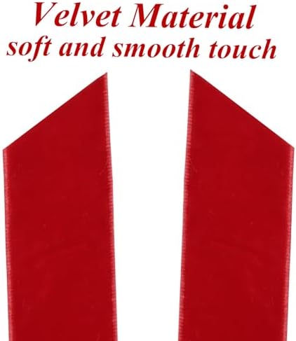 12Pcs Red Velvet Ribbon Bows Christmas Tree Decorations,5in x 10in