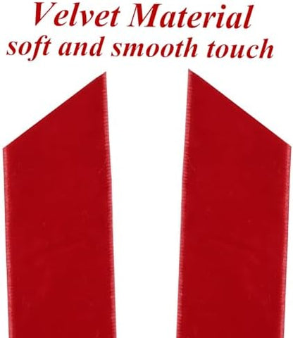 12Pcs Red Velvet Ribbon Bows Christmas Tree Decorations,5in x 10in