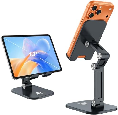 OCYCLONE Phone Stand for Desk, Foldable Cell Phone Stand Holder, Black