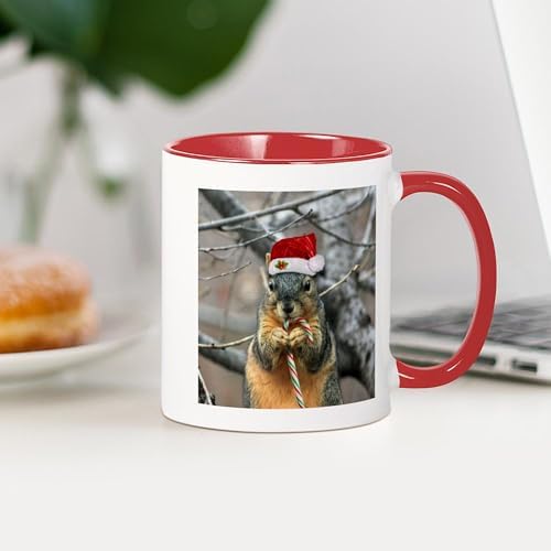 CafePress Christmas Squirrel Mugs 11 oz (325 ml) Ceramic Coffee Mug
