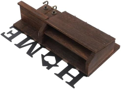 Wood Mail and Key Holder Wall Mounted Organizer with Multiple Hooks