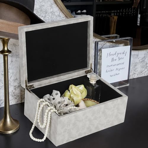 HofferRuffer Faux Leather Decorative Box, Large Wooden Structure