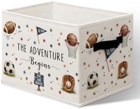 Baby Boy Sports Theme Storage Box Organizer Bins for Boys Bedroom