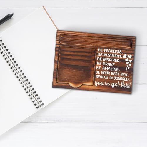 You’ve Got This Gift, Inspirational Wooden Sticky Note Holder for Desk