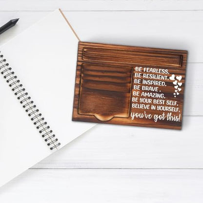 You’ve Got This Gift, Inspirational Wooden Sticky Note Holder for Desk