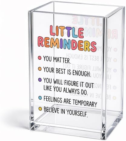Motivational Little Reminders You Matter Acrylic Pencil Holder Cup