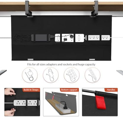 Univivi No Drill Under Desk Cable Management Tray, 36 inch Cable