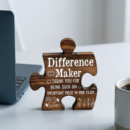 Difference Maker Piece Plaque, Thank You Gift for Team Member