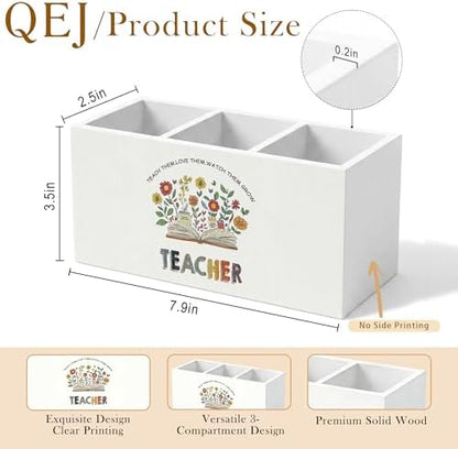 Boho Floral Teacher Pen Holder for Desk, Teacher Appreciation Gifts