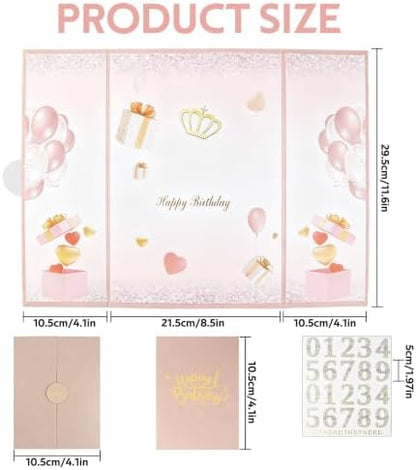 Decorwell Birthday Guest Book, 18" x 12" Pink Gold Signature Book for