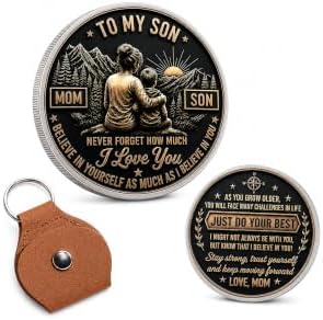 To My Son Just Do You Best Pocket Hug, Encouragement Coin Keychain