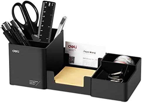 deli Desk Organizer, Plastic Desktop Organizer with Pencil Holder and
