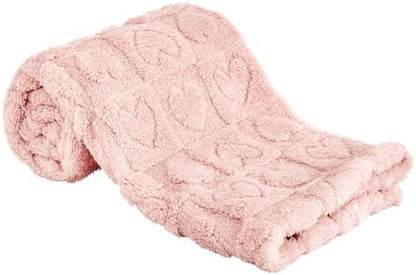 Yurhap Heart Baby Blanket, Love Plush Fleece Baby Blankets for Girls
