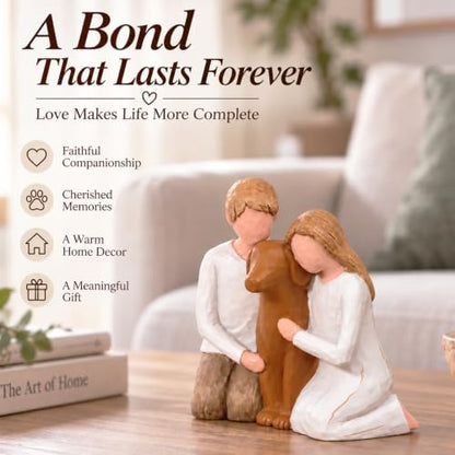 Couple and Dog Ornament, Gifts for Couples with Dogs, Brown Dog