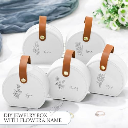 Weysat 12 Pack Mini Travel Jewelry Case Bridesmaid Gifts Box Bulk