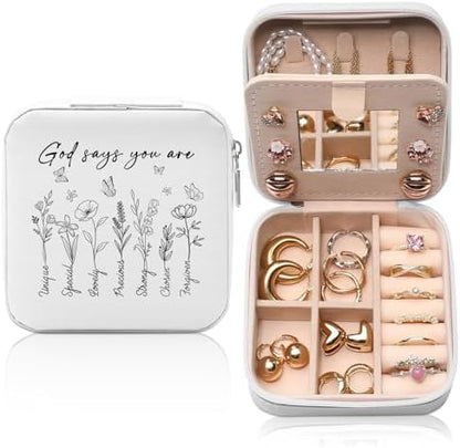 GAOLZIUY God Says You Are Inspirational Travel Jewelry Box, Religious
