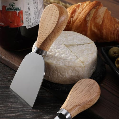 Linwnil Mini Cheese Knife Set with wood Handle - Stainless Steel
