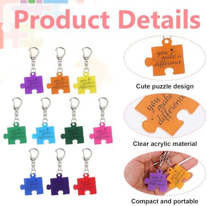 40 Sets Team Appreciation Gifts for Employees, Puzzle Piece Keychain