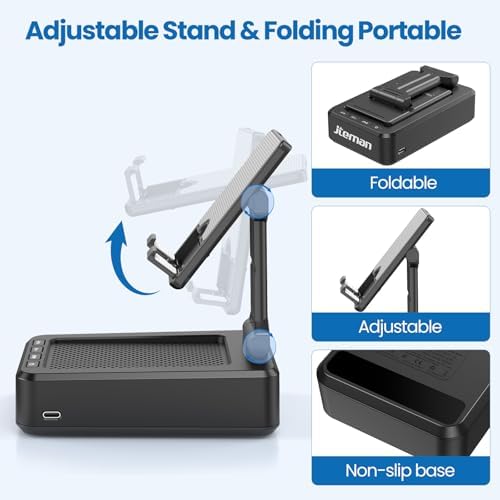 JTEMAN Cell Phone Stand with Bluetooth Speaker,Birthday Gifts for Men