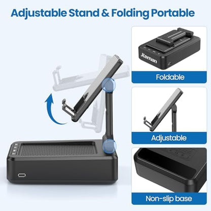 JTEMAN Cell Phone Stand with Bluetooth Speaker,Birthday Gifts for Men