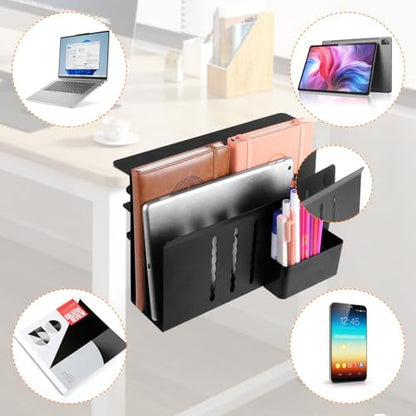 Desk Side Storage, 2 Tier Steel Hanging Organizer, No Drill Side Desk