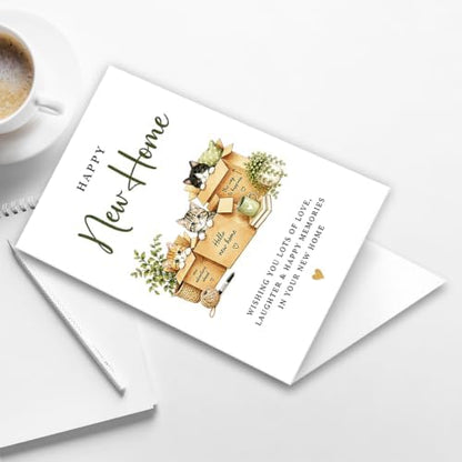 Hongshan New Home Card,Cute Housewarming Gift for Women Men Cat Lovers