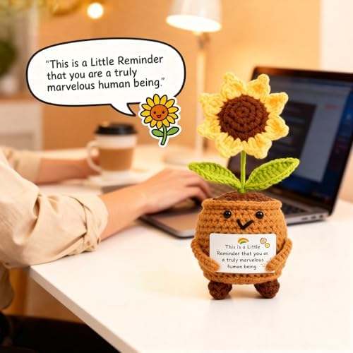 Employee Appreciation Gifts for Coworkers, Crochet Sunflower Thank You