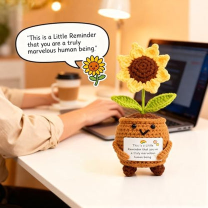 Employee Appreciation Gifts for Coworkers, Crochet Sunflower Thank You