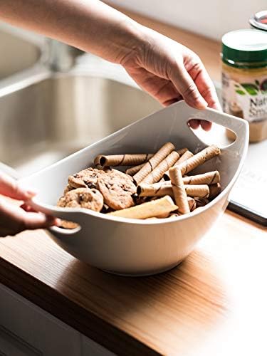 LAUCHUH Serving Dishes for Thanksgiving, White Serving Bowls with