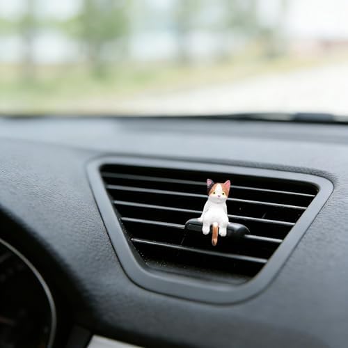 6 Pcs Cat Car Decor Dashboard Accessories, Mini Cat Figurines Cute Car
